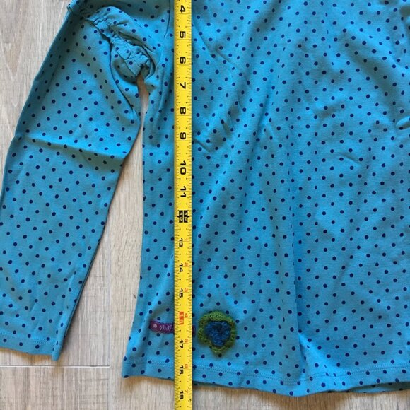 Lot 3 pc Naartjie Blue Polka Dots Top Long Sleeve Shirt Sweatshirt Girls Size 9 - Picture 4 of 11